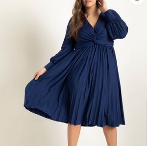 Eloquii Knot front pleated dress